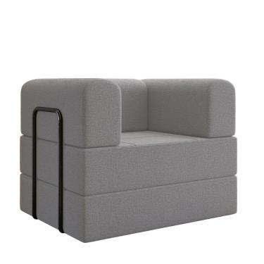 Imagem de Poltrona Decorativa Joana Modular Sala Linho Para Sala Linho Cinza