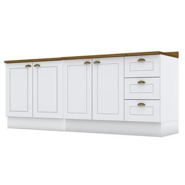 Imagem de Balcão De Cozinha 80cm E 120cm Americana Com Tampo Nature - Henn