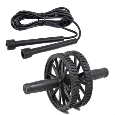Imagem de Kit Corda De Pular + Roda Abdominal Academia Treino Fitness - USUP, Pr