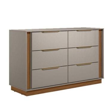 Imagem de Cômoda Giardino 6 Gavetas Nogueira Nude Prime Tx - Demóbile