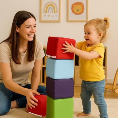 Imagem de Dadinho De Espuma Colorido 15x15 Cm – Brinquedo Educativo E Sensorial Para Desenvolvimento Infantil