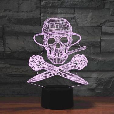Imagem de Controle remoto 3D Lamp Skull Colorful Touch recarregável - Taiyuanket
