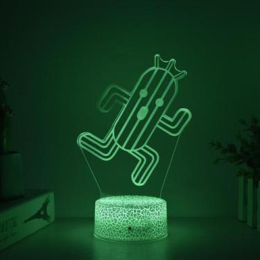 Imagem de Candeeiro de mesa colorido Night Light Cactus 3D Remote Control - Taiy