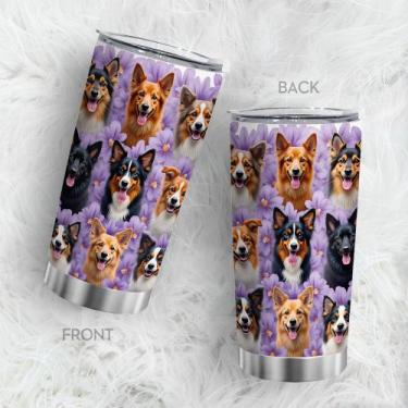 Imagem de Caneca de café Tumbler Oasisdream 600 ml com estampa de cachorro
