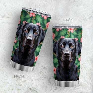 Imagem de Caneca de viagem Oasisdream Tumbler 600 ml com estampa de cachorro