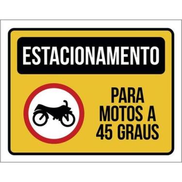 Imagem de Kit 10 Placas Estacionamento Para Motos A 45 Graus - Sinalizo