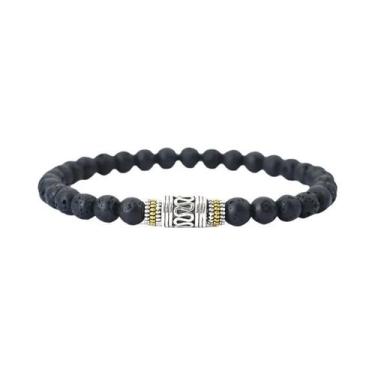 Imagem de Pulseira Unissex De Pedra Natural De 6mm, Minimalista, Com Símbolos Sâ