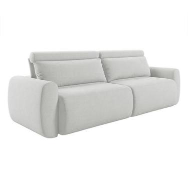 Imagem de Sofá 5 Lugares Retrátil e Reclinável City Linho Cru 280 cm - Modern