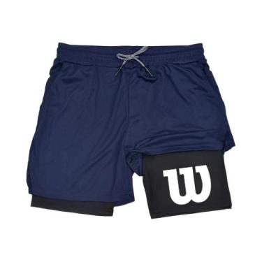 Imagem de Shorts Esportivos Masculinos 2 Em 1 Para Academia, Corrida, Treino E U