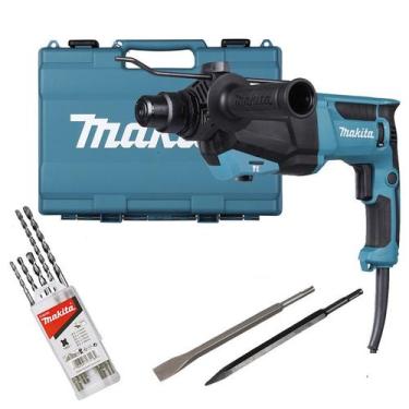 Imagem de Martelete Rompedor Sds Plus Hr2670 Makita 800W e 3 joules + Kit SDS + 