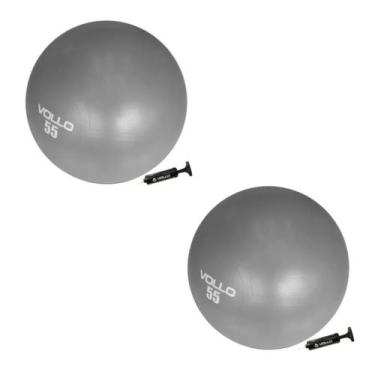 Imagem de Kit 02 Bola Suíça De Ginástica Pilates 55cm Vollo - Acompanha Bomba, C