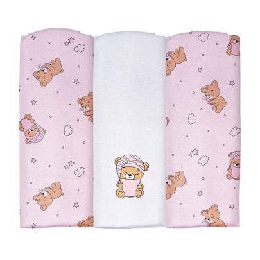 Imagem de Cueiro Flanelado Estampado com Puff 50 cm x 80 cm Pixuxu