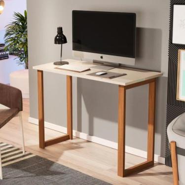Imagem de Escrivaninha Minimalista p Notebook Estudo Compacta MDF 90cm Cor:OffWh