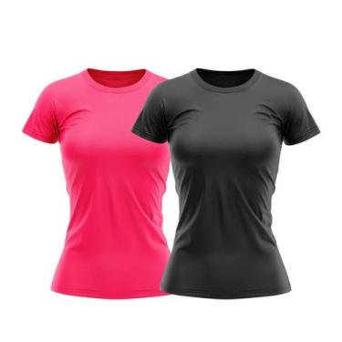 Imagem de Kit 2 Camisas Proteção Solar Manga Curta Feminina Blusa Térmica - TR4,