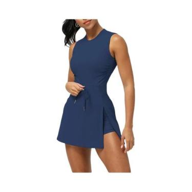Imagem de Vestido Esportivo Feminino Sem Mangas Para Corrida E Fitness Com Cintu