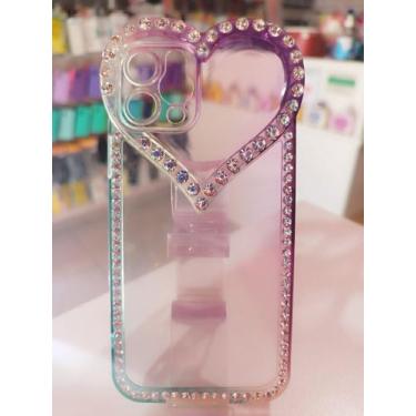Imagem de Capa Capinha Compatível Celular IPhone 12 Pro Coração Strass - Mustang