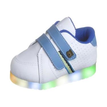 Imagem de Tenis Infantil Led Masculino Luz Que Acende Confortável Moderno tiras 