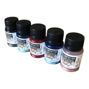 Imagem de Kit 5 Tintas Metálicas Vidro Porcelana Resiste Lavagem - Gigantes