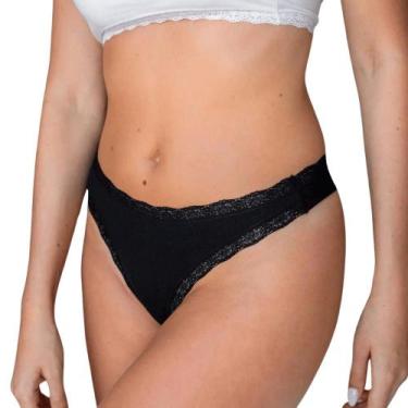 Imagem de Calcinha Fio Dental Duplo Algodão Dolcii - 0396 DOLCI, Preto, P