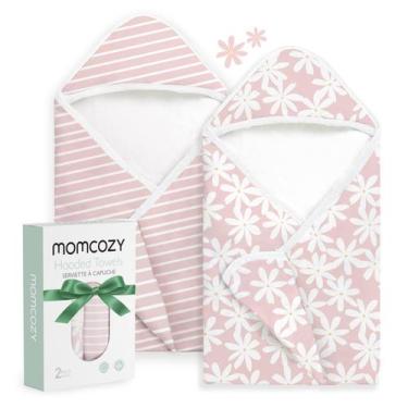 Imagem de Toalha com Capuz para Bebê Momcozy Ultra Macia 89 x 89 cm - Kit