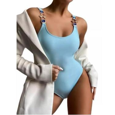 Imagem de N-J0305-Maiô Biquíni Bikini Bordado Brilho Pedraria Luxo Lançamento - 