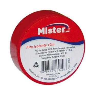 Imagem de Fita Isolante Vermelho 10 Metros - Mister