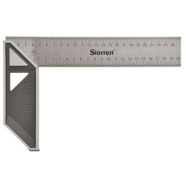 Imagem de Esquadro K53M-250-S com Cabo Metálico para Uso a 45o Escala em Aço Inox Graduação em Milímetros Starrett 250MM