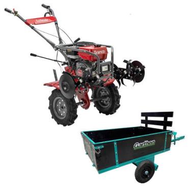 Imagem de Motocultivador Tratorito Gasolina Branco BTTG 7.5HP Com Carretinha - B