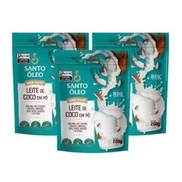 Imagem de Kit 3 Leite Vegetal de Coco em Pó 200g Santo Óleo