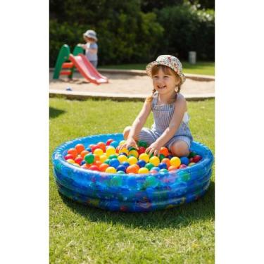 Imagem de PISCINA INFLÁVEL 253L Grande C/ 100 Bolinhas Cor Fundo Mar - Congratul