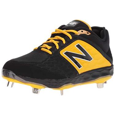 Imagem de New Balance Tênis de beisebol masculino 3000 V4 Metal, Preto/Amarelo, 16 Wide