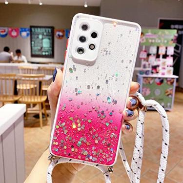 Imagem de Correia da moda com corrente de corda e luva de silicone macio para colar talabarte de telefone para Samsung Galaxy S21 S20 Ultra FE Plus Capa protetora, vermelha, para S20 Plus