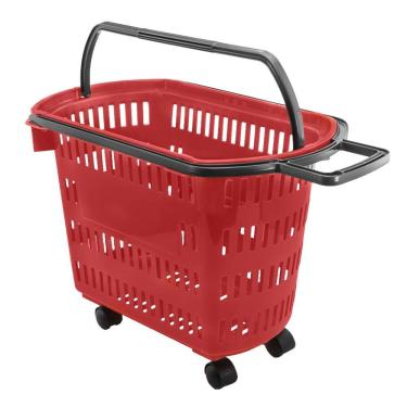 Imagem de Cesto de Compras D300 Dellaplast 30l Com Rodas Vermelho