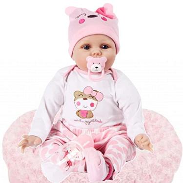 Imagem de Baby Reborn Girl – 22 polegadas 55 cm bonecas reborn de silicone menina – bonecas recém-nascidas reborn para meninas, o melhor aniversário