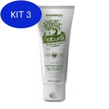 Imagem de Kit 3 Shampoo Natural Suavetex Com Óleos De Coco E Argan