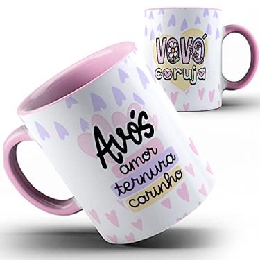 Imagem de Caneca rosa vovó coruja avós amor ternura carinho