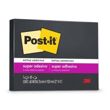 Imagem de Post-it, 3M, Bloco de Notas Super Adesivas, Preto Ônix, 76 mm x 102 mm - 60 folhas