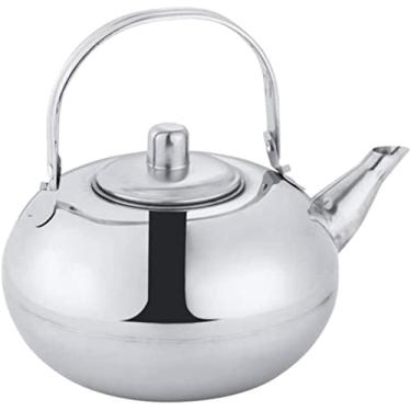 Imagem de REJOON Chaleira de aço inoxidável bule de chá café água pequena chaleira para fogão por indução topo 1L (cor: psilver, tamanho: t18x14x18cm)