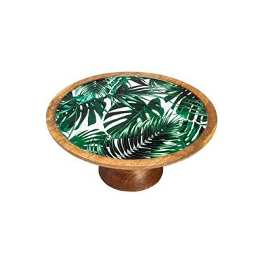 Imagem de Prato para Bolo de Madeira Leafage 33cm x 14cm - Wolff