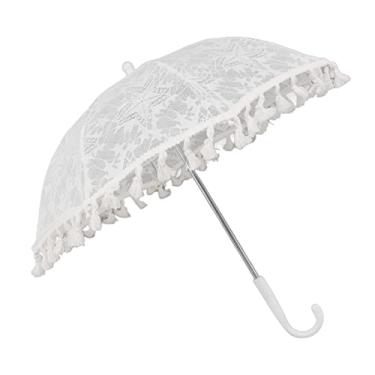 Imagem de Guarda-sol de Renda para Casamento, Guarda-chuva de Renda Branco Vintage para Baile Chique (51322-D)