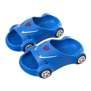 Imagem de slides da criança - Slides menino criança em forma carro,verão chinelos confortáveis antiderrapantes crianças 30° inclinação para a frente chinelos praia Sritob