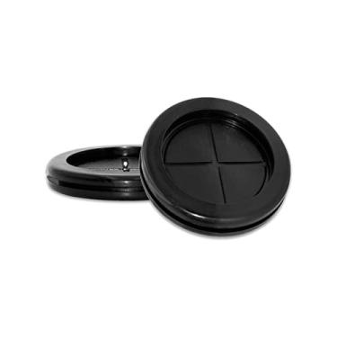 Imagem de Flyshop Argola de borracha preta de 48 mm, 4,7 cm, ID de 42 mm, plugue de borracha sintética com orifício de Firewall de 42 mm, redondo, dupla face, pacote com 10