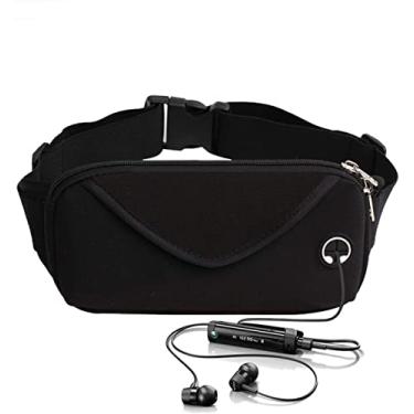 Imagem de Pochete porta Celular Neoprene Slim, Exercícios, Academia, corrida, pochete esportiva, ombro, doleira, bolsa cintura Sports, transversal porta passaporte (Preto)