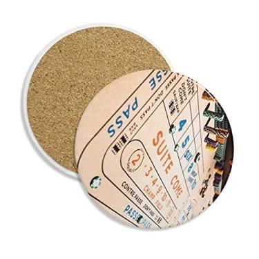 Imagem de Chip Gambling Game Photo Coaster Cup Caneca de mesa com proteção de pedra absorvente