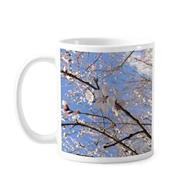 Imagem de Caneca de cerâmica para fotografia de ramo de flor de cerejeira xícara de porcelana de café