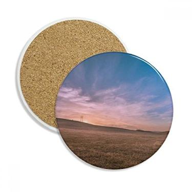 Imagem de Caneca de grama rosa do céu, copo de copo, pedra absorvente de proteção de mesa