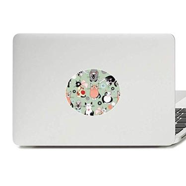 Imagem de Adesivo de vinil para notebook com emblema de animal de estimação fofo da família de gatos