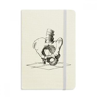Imagem de Caderno de desenho de esqueleto humano da coluna quadril, capa dura de tecido, diário clássico