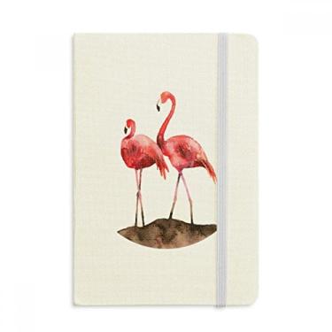 Imagem de Caderno de casal flamingo vermelho com capa dura em tecido oficial