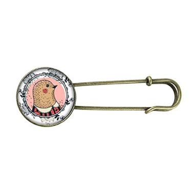 Imagem de Broche de metal retrô com desenho de folha de pombo, broche de metal